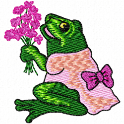 Frogs Embroidery Design 10